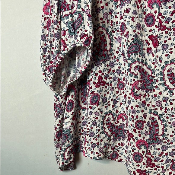 LANE BRYANT Women’s Tunic Top Sz 26Mixed Print Peasant 3/4 Sleeve NWT - Picture 9 of 10